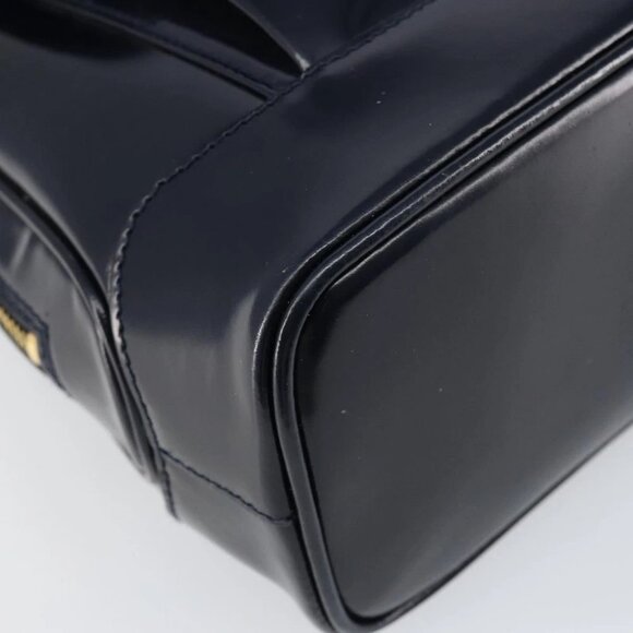 GUCCI Bamboo Shoulder Bag Patent leather Navy Gold - Picture 11 of 16